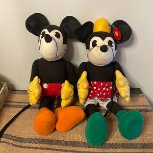 [Disney] “Retro Collection” Mickey & Minnie Mouse Plush Dolls